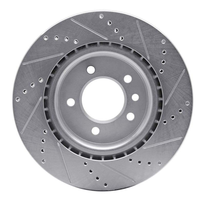 Land Rover Discovery Brake Rotor (1) - Rear Left - R1 Concepts - Drilled & Slotted - Silver - `18-`20